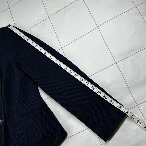 Talbots Blazer Womens 4 Navy Blue Double Breasted Military Jacket Classic - Picture 7 of 7